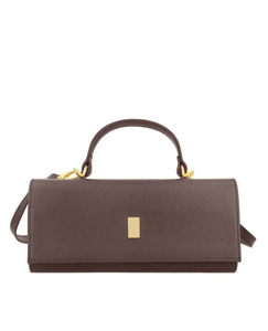 Pochette élégante pour femme 2025 en cuir véritable de haute qualité, étanche, couleur personnalisée, logo, vente en gros OEM, pochette marron - Product Image 1