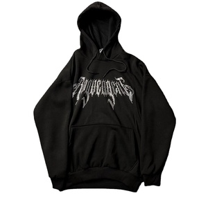 Personalizable 100% algodón cremallera Sudadera con capucha suelta pulóver Rhinestone Logo sudaderas bordado Logo Sun Faded ácido lavado sudaderas con capucha - Product Image 1