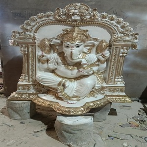 Estatua de Ganesha de madera en 3D para decoración de bodas hindúes, Ganesha tradicional para interiores y exteriores - Product Image 1