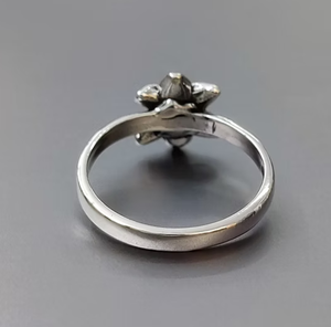 Flower Shape <b>925</b> <b>Silver</b> <b>Ring</b> Vintage Style Minimalist Everyday Wear Jewelry - Product Image 4