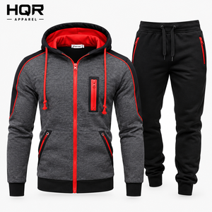 Men's 2 1 Breathable Winter Leopard Print Tracksuit Zip-Up <b>Hoodie</b> Jogger Pants Cotton Sportswear Set for <b>Running</b> Training 6XL - Product Image 1