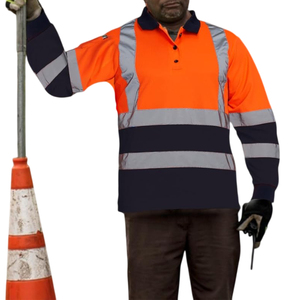 Men Polyester Cotton Safety Work Full Sleeve Shirt With Reflective <b>Strip</b> Work Wear in Best Price - Product Image 2