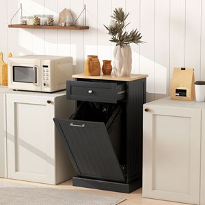 Cestino per Rifiuti da Cucina Nero Autoportante con Cassetto Portarifiuti - Product Image 2