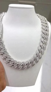 Chaîne cubaine en moissanite de qualité supérieure, personnalisable, pour bijoux cadeaux et usage quotidien, disponible à prix abordable - Product Image 2