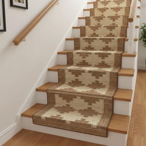 Geometric Jute Stair <b>Runner</b> Rug Rectangle Modern Non Slip Flat Weave Hotel Dining Room Use Jute Backing Thin 100% Organic - Product Image 2