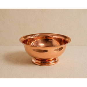Bol élégant en cuivre avec poignées en laiton, bol de service vintage en métal pour aliments et fruits, utilisation décorative sur table à manger - Product Image 6