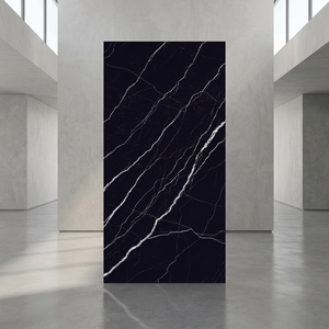 แผ่นหินเผาซินเทอร์สีดำซีโร่ซิลิก้า หนา 12 มม. ขนาด 1600x3200 มม. รุ่น Marquina Nero สำหรับพื้นผิวหรูหรา - Product Image 4