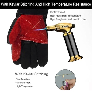 Gants de soudage en cuir de vachette pleine fleur haute performance avec logo personnalisé, résistants à la chaleur et aux étincelles, gants de barbecue robustes, la sécurité avant tout - Product Image 5