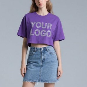 Top Corto de Pedrería para Mujer, Top Brillante de Moda para Fiesta y Uso Diario, Camiseta con Cuello Redondo, Elástica y Ajustada de Alta Calidad - Product Image 4