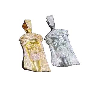 Colgante con Rostro de Jesús, Amuleto Religioso, Chapado en Oro, Aleación de Zinc con Incrustaciones de Circonio, Joyería Unisex para Regalo - Product Image 1