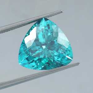 Saphir naturel bleu-vert de Montana, taille trion, facetté, pierre précieuse en vrac pour la fabrication de bijoux, vente en gros - Product Image 5