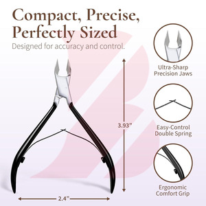 ที่ตัดหนังกำพร้าสแตนเลสสีดำด้านแบบมืออาชีพ, เครื่องมือกำจัดหนังกำพร้าแบบ Ergonomic สำหรับร้านเสริมสวย, อุปกรณ์ทำเล็บมือและเล็บเท้าระดับมืออาชีพ - Product Image 3