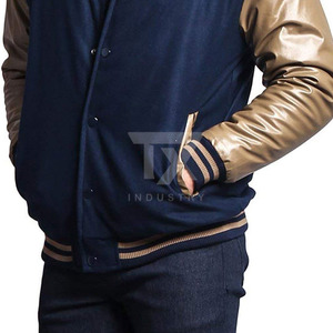 High Quality Letterman Varsity <b>Jackets</b> Wool Body Genuine Leather Sleeves Stand Front Waterproof Winter Wear <b>Smart</b> Stylish <b>Men's</b> - Product Image 3