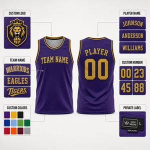 Camiseta de Baloncesto Sublimada Personalizada OEM, Uniformes con Nombre y Número Personalizados, Reversibles, Unisex, sin Mangas, Ligeras, de Malla - Product Image 3