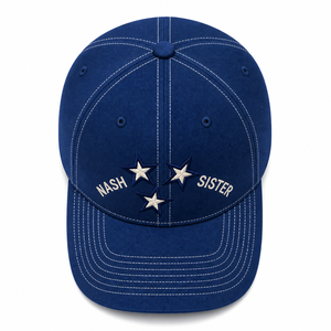 Casquette de baseball bleue à 6 panneaux avec étoiles brodées et texte « Sœur », unisexe, décontractée, ajustable - Product Image 3