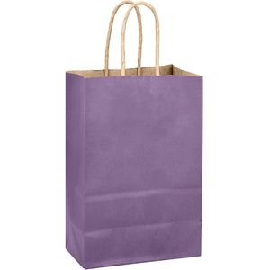 Confezione da 24 Sacchetti Regalo in Carta Viola con Manici 21x15x8 cm, Sacchetti Monocolore per Feste - Product Image 3