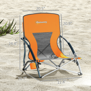Sedia Pieghevole in Tessuto Oxford con Struttura in Metallo, Arredo da Esterno per Spiaggia, Parco, Camera da Letto, Campeggio, Palestra, Pesca - Product Image 4