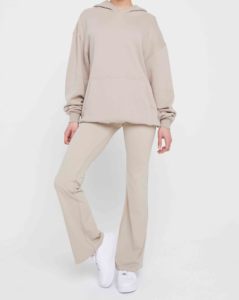 Solid Embroidered Panelled <b>Zip</b> Hoodie Baggy Joggers Set Casual Gym Wear OEM/ODM Custom Made Plus Size Winter tracksuits - Product Image 4