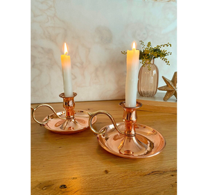 Ensemble de bougeoirs coniques en cuivre faits à la main, décoration de mariage rustique, support de bougie vintage en cuivre, bougeoirs décoratifs pour table - Product Image 1