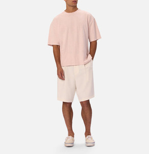 Camiseta de Hombre Oversize de Algodón 100% con Logotipo Personalizado, Color Rosa Claro, Estilo Tejido Liso de la Mejor Calidad - Product Image 3