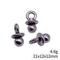 Breloque pour sucette bébé 21x12x12mm en alliage de zinc pour souvenirs d'annonce de naissance