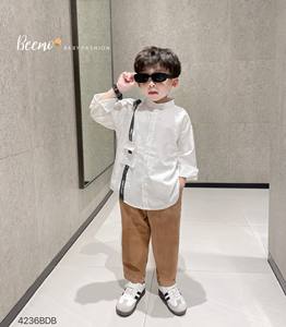 Top Fournisseur Garçons Vêtements Ensembles Automne Hiver Casual Garçons Toddler Enfants Porter Mandarin Chemise Pantalon Tenues Roupas Para Bebes - Product Image 2