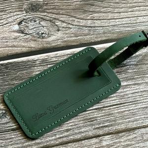 Étiquettes de bagages en cuir véritable gaufré personnalisées, étiquettes de voyage de luxe avec rabat de confidentialité, étiquettes de valise, fabrication LMP-0206 - Product Image 2