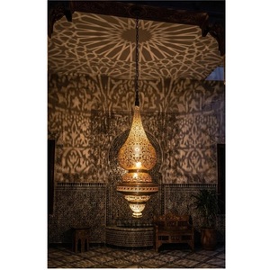 High Quality Handmade Brass Moroccan Large Hanging Lantern Eco-Friendly Christmas Home Living <b>Decoration</b> <b>Ceiling</b> Light Fixture - Product Image 1