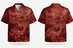 เสื้อเชิ้ตเดรสแขนสั้นพิมพ์ลายวินเทจสำหรับผู้ชาย ออกแบบเองได้ สวมใส่สบายๆ ในฤดูร้อน - Product Image 2