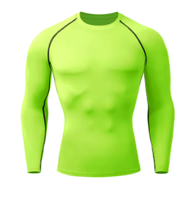 Men Knitted Polyester Compression Long Sleeve O-Neck Solid Quick Dry Sporty Base <b>Layer</b> <b>Top</b> - Product Image 5