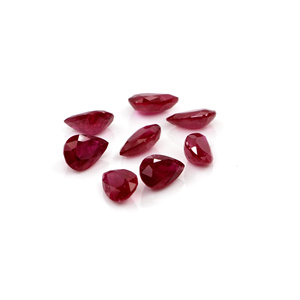 Rubis naturels non traités du Mozambique, formes poire calibrées 4x6mm, pierres précieuses de rubis naturelles facettées en vrac pour la fabrication de bijoux, prêtes à l'emploi - Product Image 4