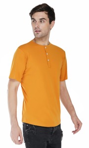 Wholesale Summer Short Sleeve T-<b>Shirt</b> <b>Half</b> <b>Button</b> up New Design Plain Color 100% Cotton Knitted Fabric Comfortable Size - Product Image 2
