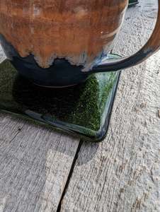 Posavasos de Vidrio Fundido Verde Aventurina, Posavasos Brillantes Hechos a Mano para Bebidas - Product Image 5