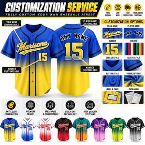 Camiseta de Béisbol Retro Juvenil Personalizada, Estilo Vintage, Sublimada, con Botones Completos, Ligera y Transpirable, para Equipos de Béisbol Infantiles - Product Image 4