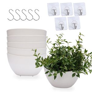 Semi-Circle Wall-Mounted Flower Pot, Plastic <b>Hanging</b> <b>Baskets</b> for Balcony, Garden, <b>Indoor</b> & Outdoor Home Decoration - Product Image 5