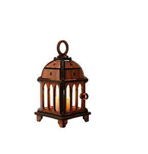 Farol de Madera con Forma de Mango, Decorativo, Estilo Rústico, Vintage, para el Hogar, Sala de Estar, Decoración Navideña, Decoración Rústica para Bodas - Product Image 4