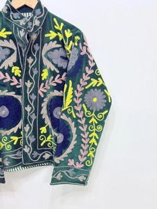 Bata Vintage con Bordado Floral para Mujer, Manga Larga, Cuello Mandarín, Algodón y Fibra de Bambú, Bordado a Mano, Ropa de Invierno - Product Image 5