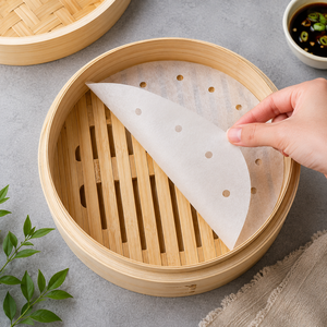 Papier sulfurisé écologique et recyclable avec revêtement en silicone, blanc, antiadhésif, de qualité alimentaire, pour cuisson vapeur - Product Image 4
