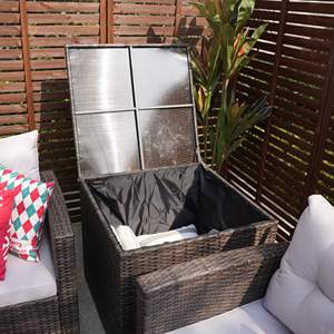 Ensemble de meubles de patio extérieur avec coffre de rangement, coussins confortables et pièce de conversation élégante - Product Image 5