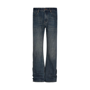 Vintage Style Straight Jeans for Men Women Niche Street Washed <b>Old</b> Bamboo Knot Vibe Mid Waist Breathable Casual Denim <b>Pants</b> - Product Image 1