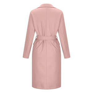 Unisex Full Length <b>Leather</b> <b>Coat</b> Soft Hide Winter Overcoat <b>Long</b> Sleeve Fold Collar Front Button Warm Outerwear Classic - Product Image 2