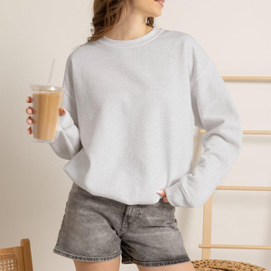 Sudadera de Mujer, Cuello Redondo, Manga Larga, Color Negro, Tejido de Punto, Estilo Casual, 100% Algodón, Transpirable, Estilo Primavera - Product Image 3