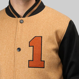 Chaqueta Casual de Lona Personalizada para Invierno, Chaqueta Universitaria de Béisbol para Hombre, de Alta Calidad, con Cuello Alto, Botones en la Parte Delantera y Mangas Largas - Product Image 5