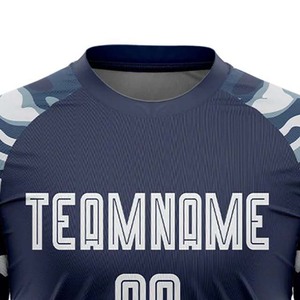 Camiseta de Fútbol con Estampado de Camuflaje Marino para Hombre, Manga Corta, Ligera, Transpirable, Personalizable con Nombre de Equipo - Product Image 6