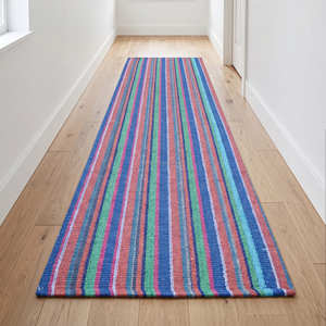 Natural Stripe Handwoven Cotton <b>Floor</b> <b>Runner</b> for <b>Kitchen</b> Hallway Farmhouse & Organic Modern Home - Product Image 5