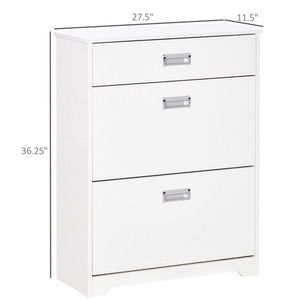 Mobile Portascarpe Moderno Minimalista in Legno Massello con 3 Cassetti per Uso Domestico - Product Image 4
