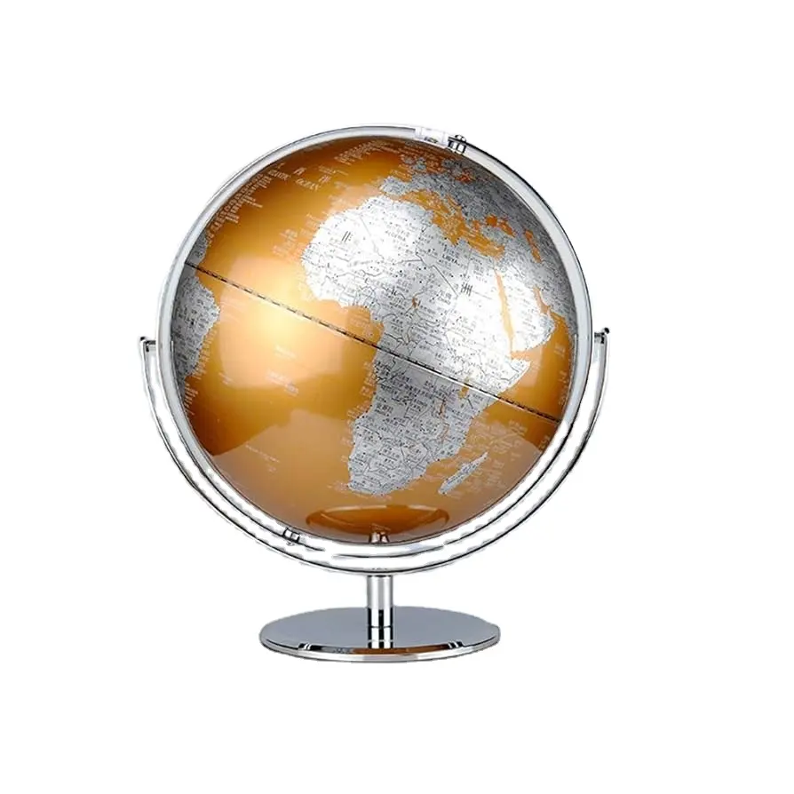 Креативная и декоративная металлическая Посеребренная карта мира на заказ для школы и офиса, украшение стола, продукт высокого качества, Глобус