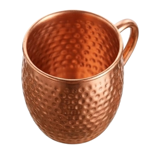 Mug en cuivre martelé, ustensile de cuisine, taille moyenne, pour servir de l'eau, finition en cuivre pur - Product Image 3