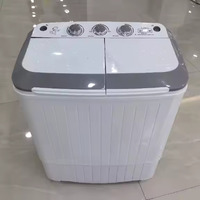 Sudex PWM-90 5KG Çift Kazanlı Yarı Otomatik Kompakt Elektrikli Çamaşır Makinesi Kurutucu İngilizce Arayüzlü Çift Voltajlı Taşınabilir Ev Tipi Çamaşır Makinesi
