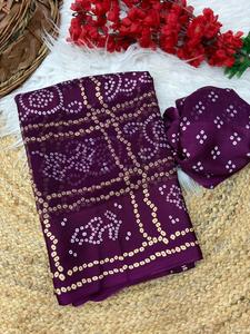 Sari Tradicional de Georgette Satinado para Mujer Adulta, Sari con Estampado Digital, Secado Rápido, Seis Metros, Blusa Incluida, Envío Rápido - Product Image 5